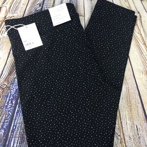 Lauren Conrad Leggings Mid Rise Black Polka Dot